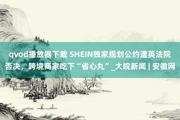 qvod播放器下载 SHEIN独家规划公约遭英法院否决，跨境商家吃下“省心丸”_大皖新闻 | 安徽网