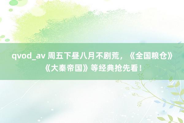 qvod_av 周五下昼八月不剧荒，《全国粮仓》《大秦帝国》等经典抢先看！