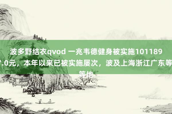 波多野结衣qvod 一兆韦德健身被实施10118977.0元，本年以来已被实施屡次，波及上海浙江广东等地