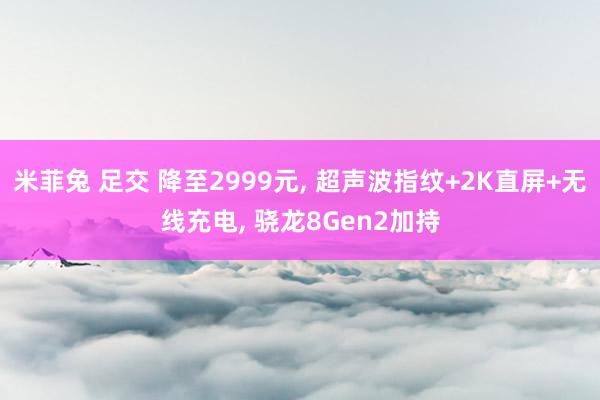 米菲兔 足交 降至2999元, 超声波指纹+2K直屏+无线充电, 骁龙8Gen2加持