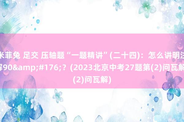 米菲兔 足交 压轴题“一题精讲”(二十四)：怎么讲明注解90&#176;？(2023北京中考27题第(2)问瓦解)